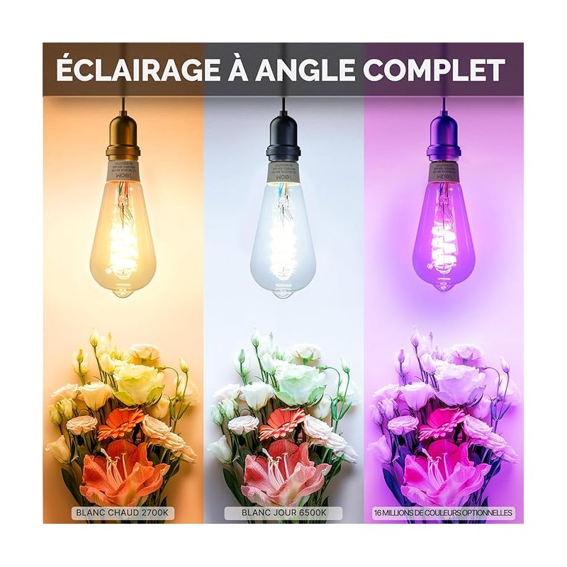 MOES - Ampoule connectée Zigbee E27 ST64 5W RGB + blanc chaud/froid