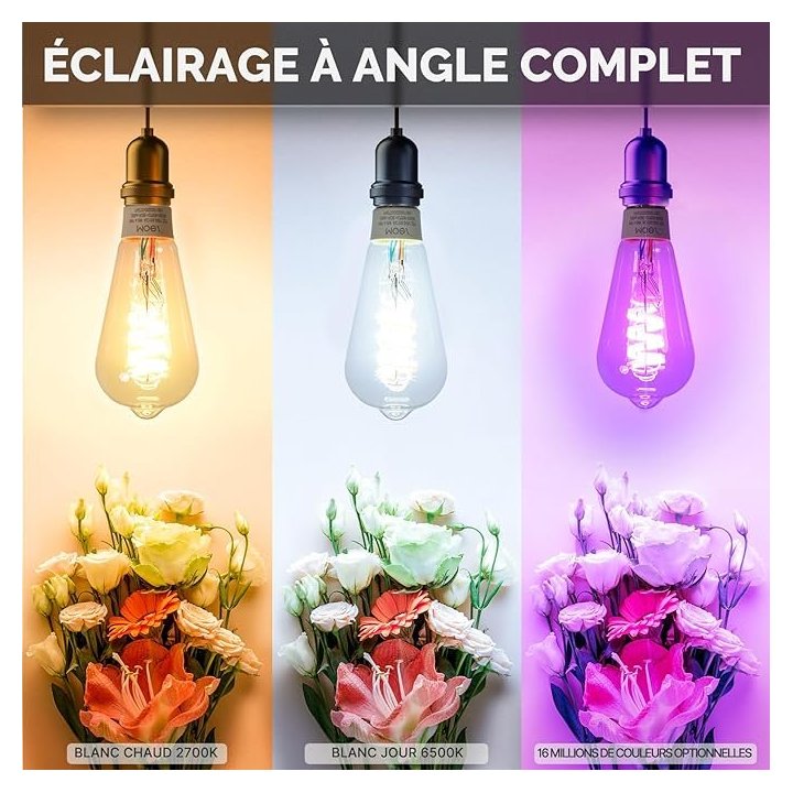 MOES - Ampoule connectée Zigbee E27 ST64 5W RGB + blanc chaud/froid