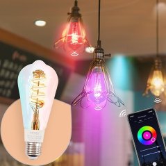 MOES - Ampoule connectée Zigbee E27 ST64 5W RGB + blanc chaud/froid