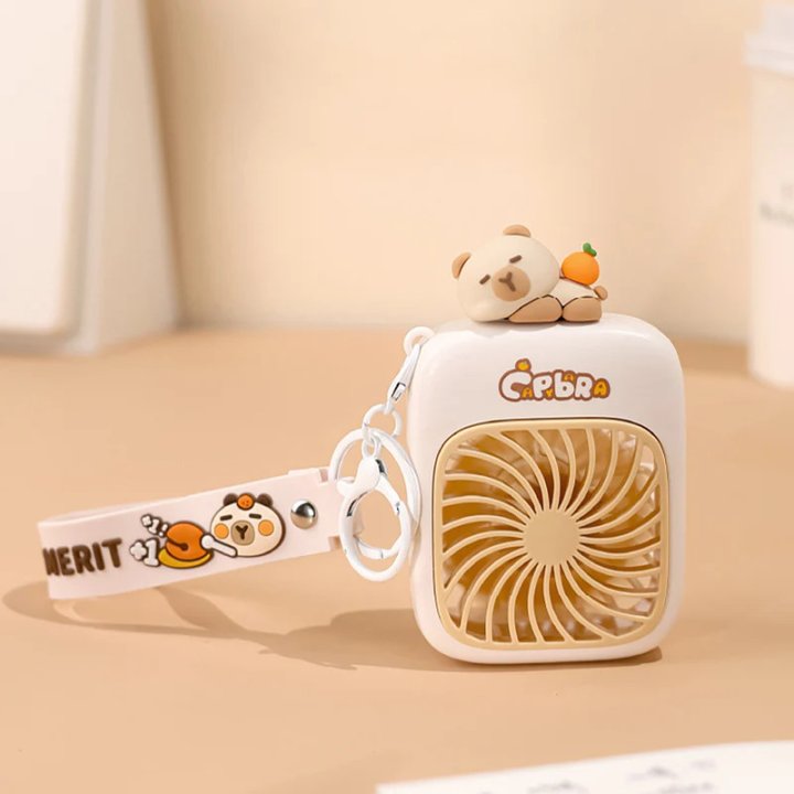 Mini Ventilateur Capybara - Rechargeable USB - 3 Vitesses