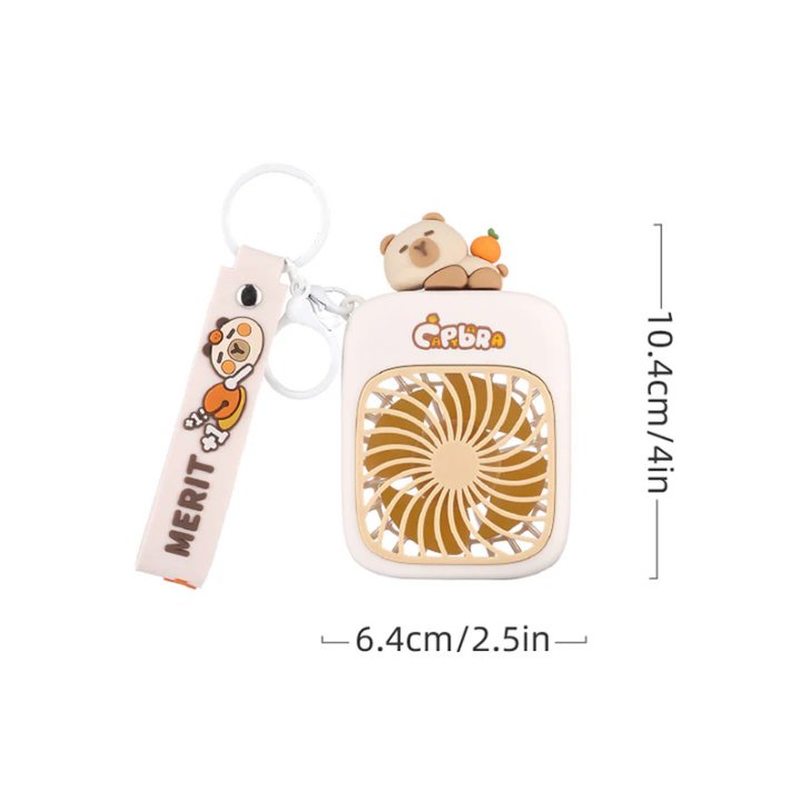 Mini Ventilateur Capybara - Rechargeable USB - 3 Vitesses