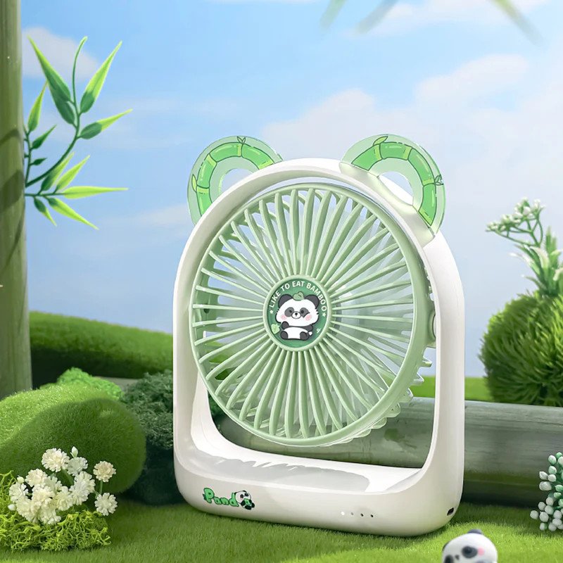 Ventilateur Panda Inclinable - Design Mignon Bureau