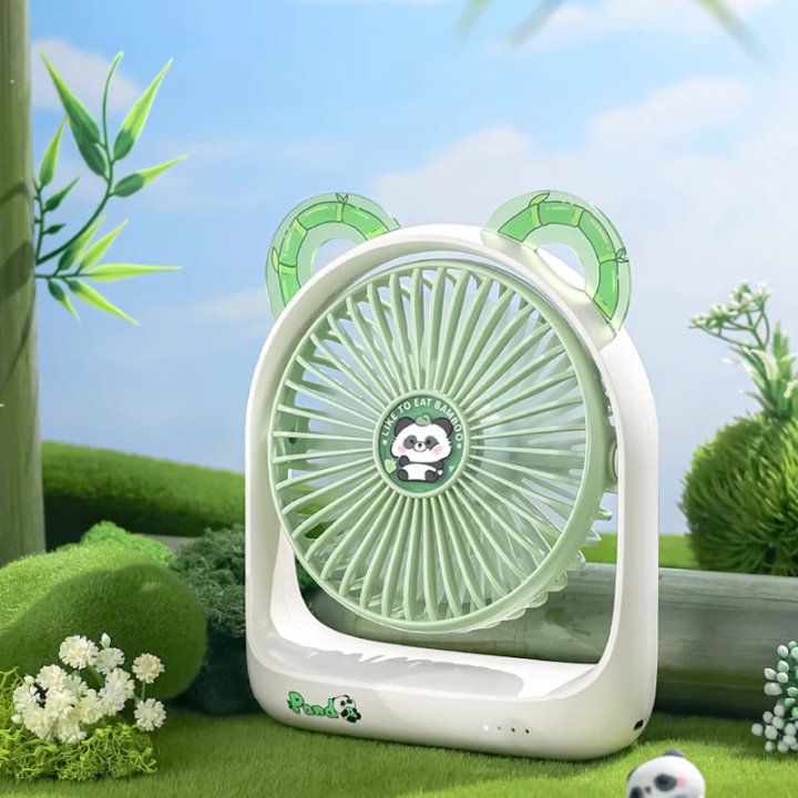 Ventilateur Panda Inclinable - Design Mignon Bureau