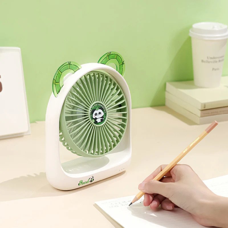 Ventilateur Panda Inclinable - Design Mignon Bureau