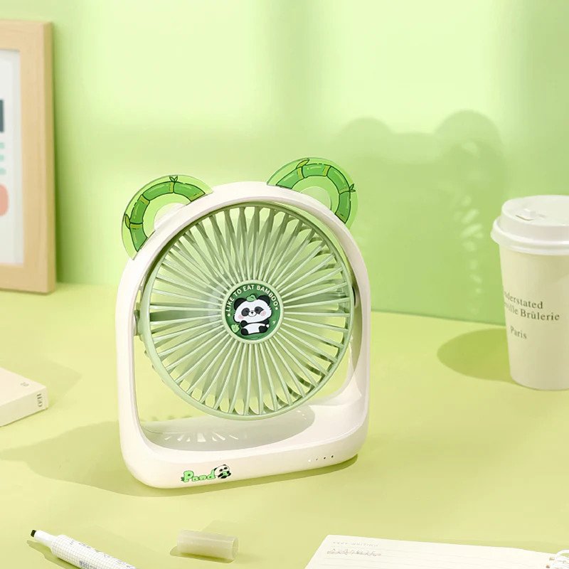Ventilateur Panda Inclinable - Design Mignon Bureau