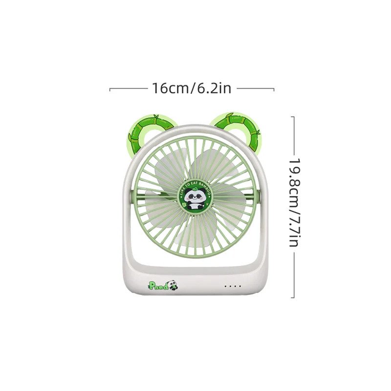 Ventilateur Panda Inclinable - Design Mignon Bureau