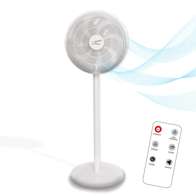 Ventilateur sur pied LTC 55W noir et argent - 3 vitesses oscillant
