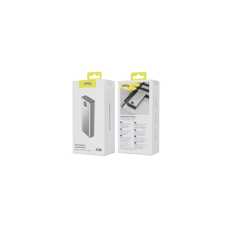 Allity APB-100 10000 mAh 22.5W - Batterie externe USB-C | SmartOne