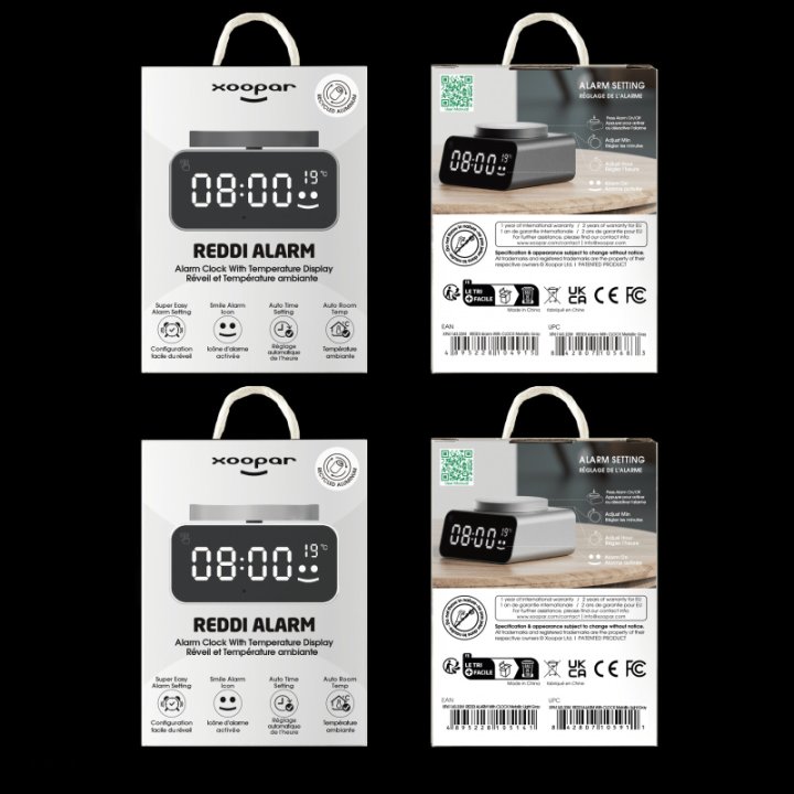 Xoopar REDDI Alarm – Réveil, Horloge et Température
