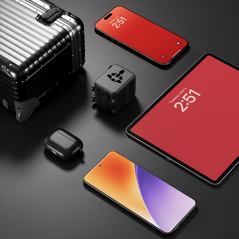 Luggie adaptateur universel 150 pays | Chargeur USB-C rapide