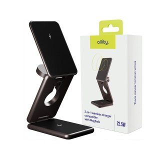Allity AWC-230-22WMS - Chargeur Induction 3-en-1 MagSafe 22,5W Graphite