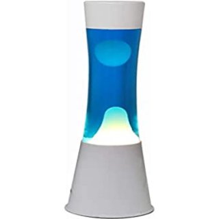 iTotal XL1784 - Lampe à Lave 36 cm Base Argentée Liquide Transparent Cire Bleue