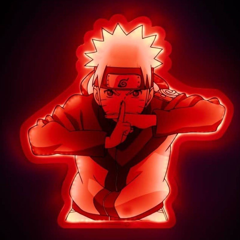 Teknofun - Lampe Murale Néon LED Naruto Uzumaki - 40 cm - Multicolore