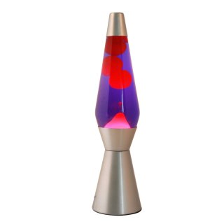 iTotal - Lampe à Lave Spaceship - Base Argentée - Liquide Violet et Cire Rose