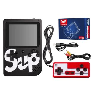 R2Invest SUP 401 - Console de jeu rétro portable 400 jeux - Noir
