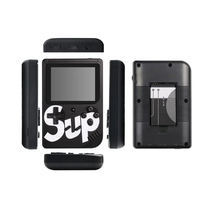 R2Invest SUP 401 - Console de jeu rétro portable 400 jeux - Noir