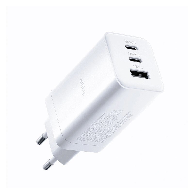 Allity ATC-01-65WACC - Chargeur secteur GaN 65W - 2x USB-C + USB-A - Blanc