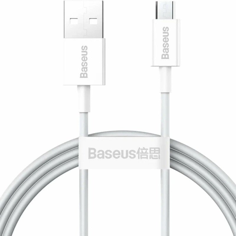Baseus - Câble USB-A vers micro USB 2A 1 m - Superior CAMYS-02 - Blanc