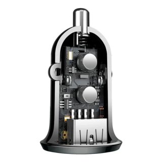 Baseus - Chargeur voiture allume-cigare 2 USB-A 4,8 A - Grain Pro CCALLP-01 - Noir