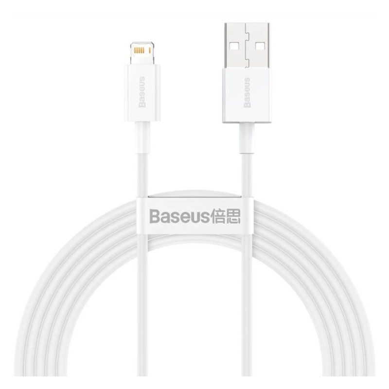 Baseus - Câble USB-A vers Lightning 2,4 A - Superior Series CALYS-C02 - 2 m - Blanc