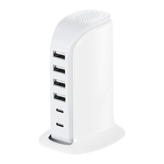 Bigben Connected - Chargeur secteur multi-ports 4 USB-A + 2 USB-C 40W - Blanc
