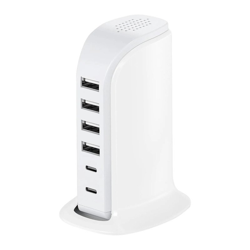 Bigben Connected - Chargeur secteur multi-ports 4 USB-A + 2 USB-C 40W - Blanc