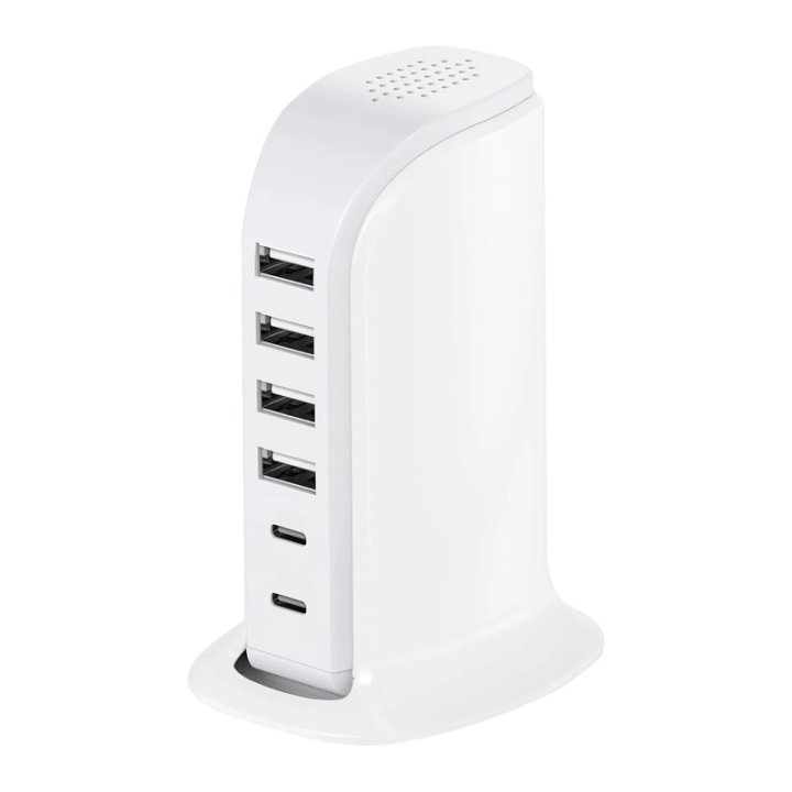 Bigben Connected - Chargeur secteur multi-ports 4 USB-A + 2 USB-C 40W - Blanc