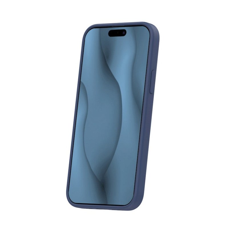 Coque MagSafe silicone fine pour iPhone – du 12 au 18 Pro Max – iPhone 12 / 12 Pro – Bleu marine