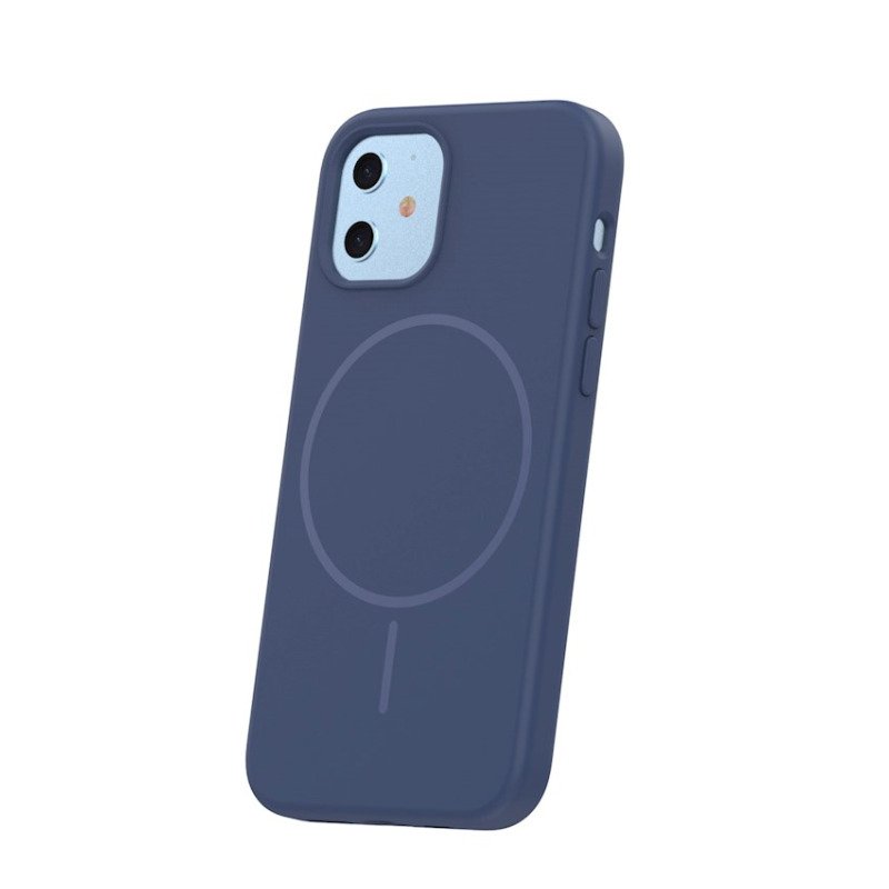 Coque MagSafe silicone fine pour iPhone – du 12 au 18 Pro Max – iPhone 12 / 12 Pro – Bleu marine