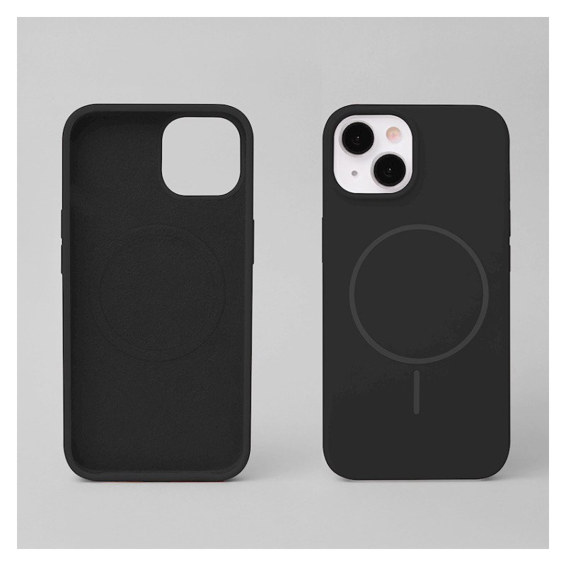Coque MagSafe silicone fine pour iPhone – du 12 au 18 Pro Max – iPhone 12 / 12 Pro – Noir