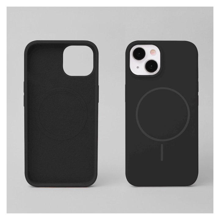 Coque MagSafe silicone fine pour iPhone – du 12 au 18 Pro Max – iPhone 12 / 12 Pro – Noir