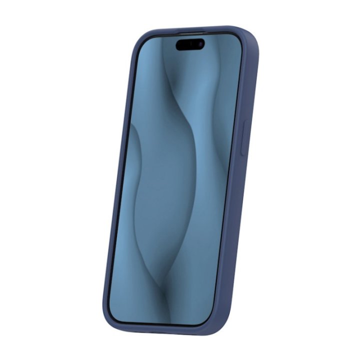 Coque MagSafe silicone fine pour iPhone – du 12 au 18 Pro Max – iPhone 14 – Bleu marine