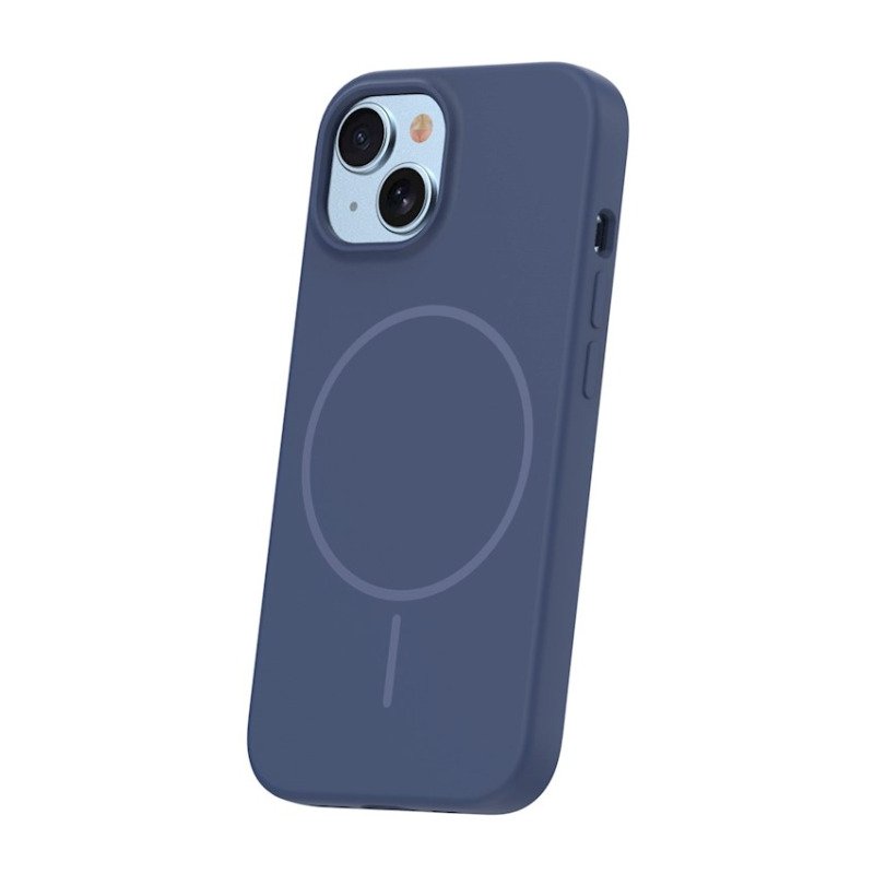 Coque MagSafe silicone fine pour iPhone – du 12 au 18 Pro Max – iPhone 14 – Bleu marine