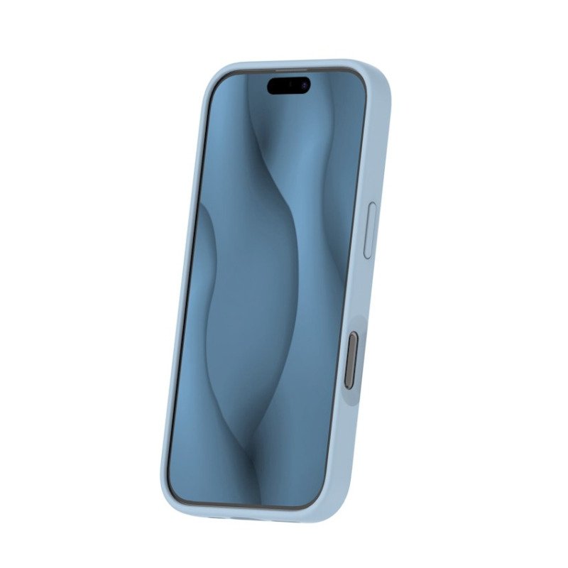 Coque MagSafe silicone fine pour iPhone – du 12 au 18 Pro Max – iPhone 16 Plus – Bleu clair
