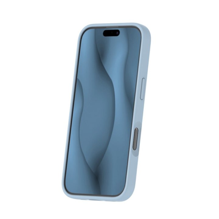 Coque MagSafe silicone fine pour iPhone – du 12 au 18 Pro Max – iPhone 16 Plus – Bleu clair