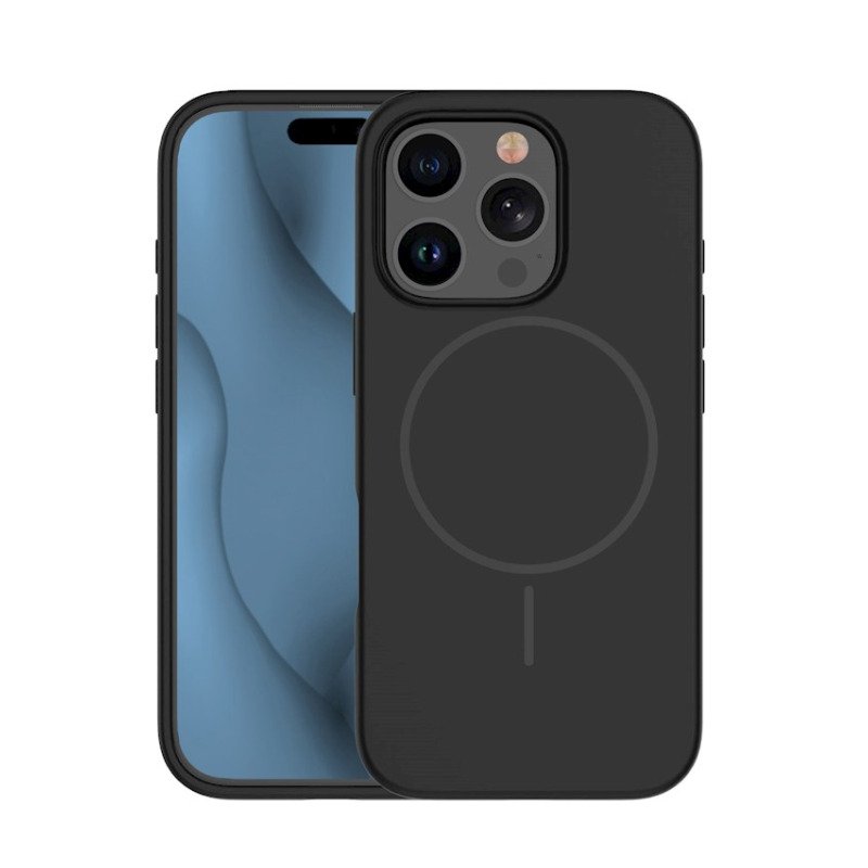 Coque MagSafe silicone fine pour iPhone – du 12 au 18 Pro Max – iPhone 16 Pro – Noir