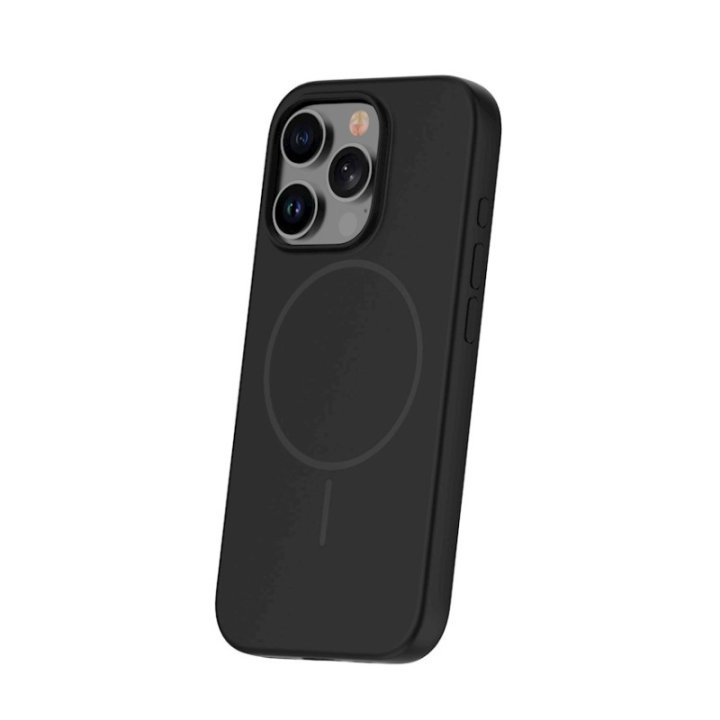 Coque MagSafe silicone fine pour iPhone – du 12 au 18 Pro Max – iPhone 16 Pro – Noir