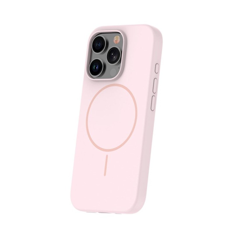 Coque MagSafe silicone fine pour iPhone – du 12 au 18 Pro Max – iPhone 16 Pro – Rose pâle