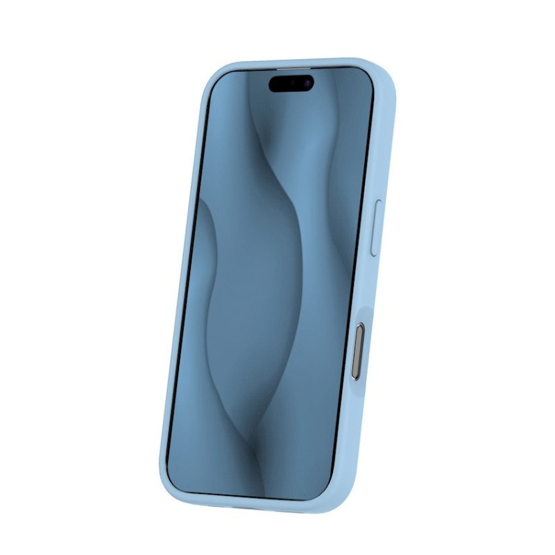 Coque MagSafe silicone fine pour iPhone – du 12 au 18 Pro Max – iPhone 16 – Bleu clair