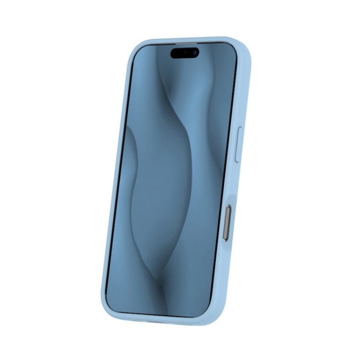Coque MagSafe silicone fine pour iPhone – du 12 au 18 Pro Max – iPhone 16 – Bleu clair