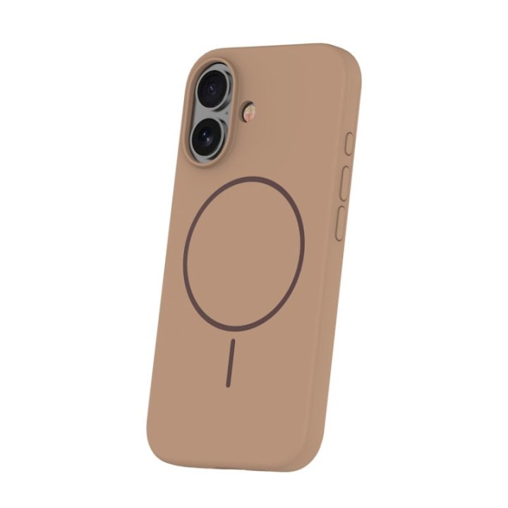 Coque MagSafe silicone fine pour iPhone – du 12 au 18 Pro Max – iPhone 16 – Marron