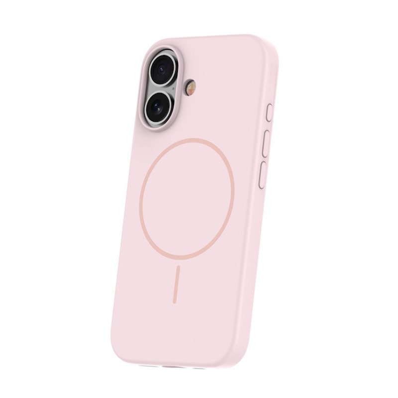 Coque MagSafe silicone fine pour iPhone – du 12 au 18 Pro Max – iPhone 16 – Rose pâle