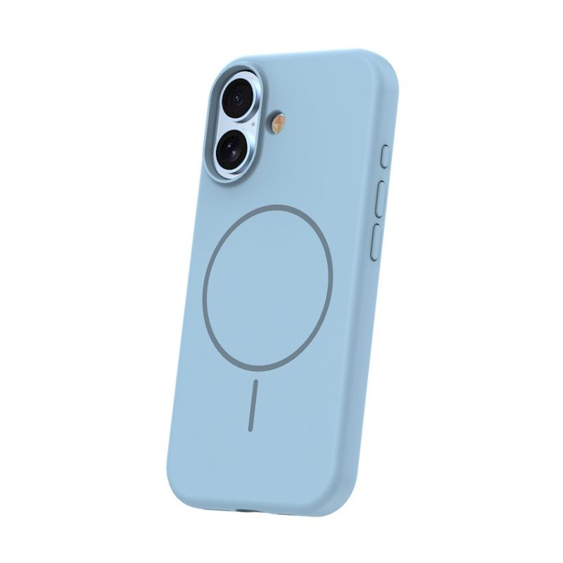 Coque MagSafe silicone fine pour iPhone – du 12 au 18 Pro Max – iPhone 17 / 18 – Bleu clair