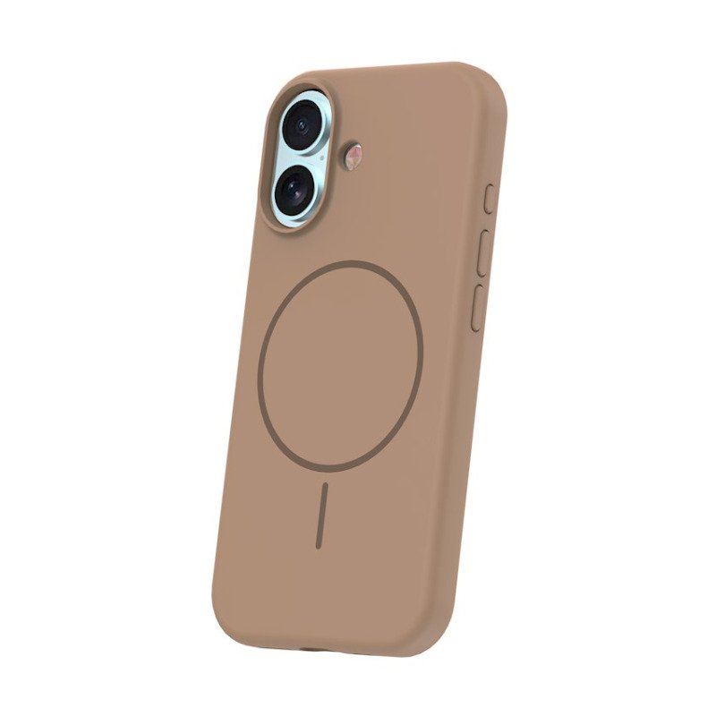 Coque MagSafe silicone fine pour iPhone – du 12 au 18 Pro Max – iPhone 17 / 18 – Marron