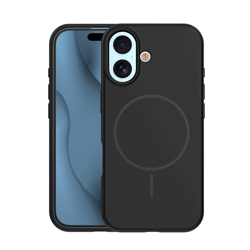Coque MagSafe silicone fine pour iPhone – du 12 au 18 Pro Max – iPhone 17 / 18 – Noir