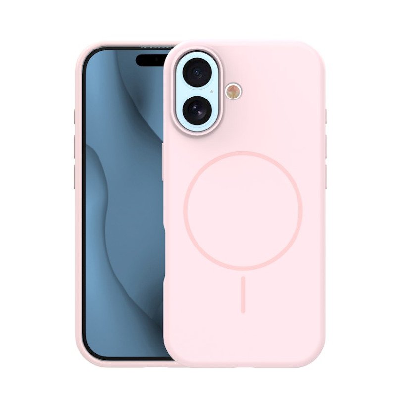 Coque MagSafe silicone fine pour iPhone – du 12 au 18 Pro Max – iPhone 17 / 18 – Rose pâle