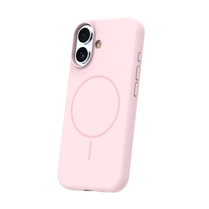 Coque MagSafe silicone fine pour iPhone – du 12 au 18 Pro Max – iPhone 17 / 18 – Rose pâle