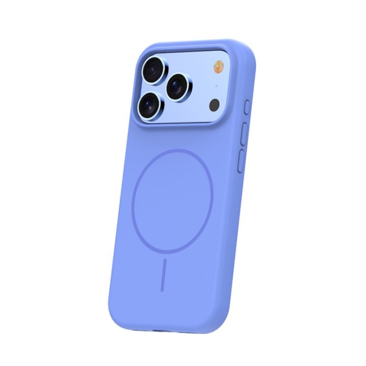Coque MagSafe silicone fine pour iPhone – du 12 au 18 Pro Max – iPhone 17 Pro / 18 Pro – Bleu ciel