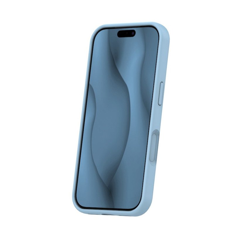 Coque MagSafe silicone fine pour iPhone – du 12 au 18 Pro Max – iPhone 17 Pro / 18 Pro – Bleu clair