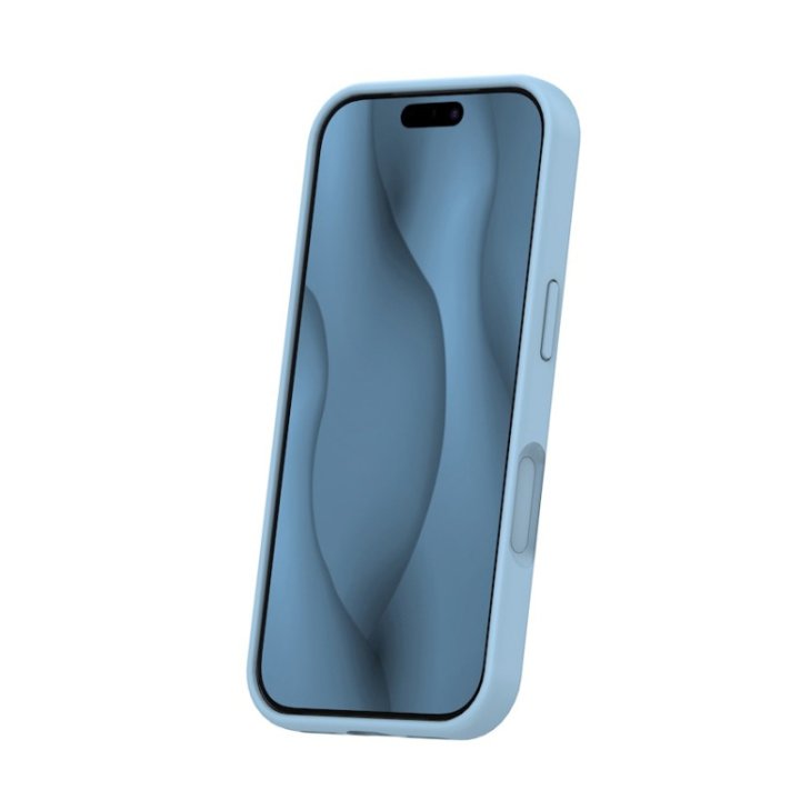 Coque MagSafe silicone fine pour iPhone – du 12 au 18 Pro Max – iPhone 17 Pro / 18 Pro – Bleu clair